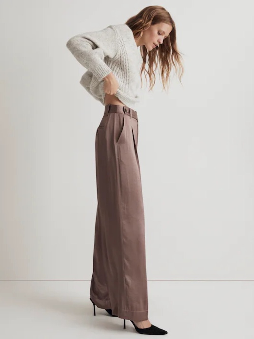 Madewell The Harlow Wide-Leg Pant in Satin - Picture 3 of 8